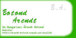 botond arendt business card